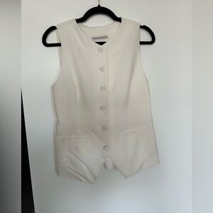 White Abercrombie button down vest